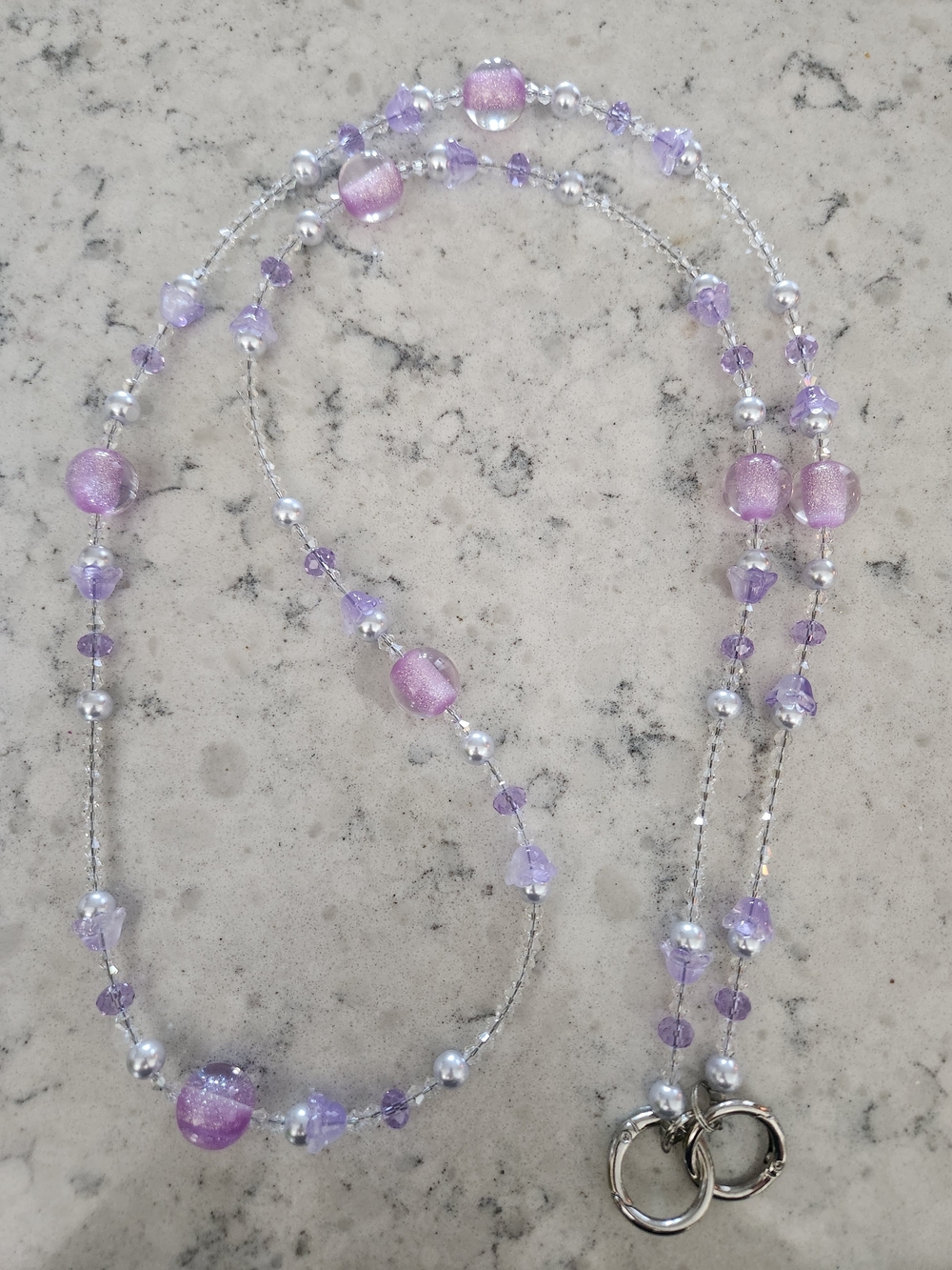 Lavender Beaded Phone Chain
